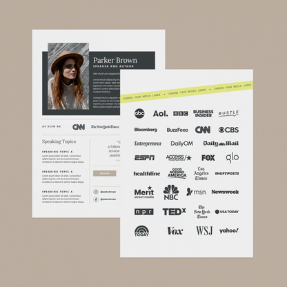 Parker Speaker One-Sheet Canva Template