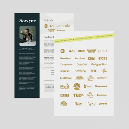 Sawyer Speaker One-Sheet Canva Template