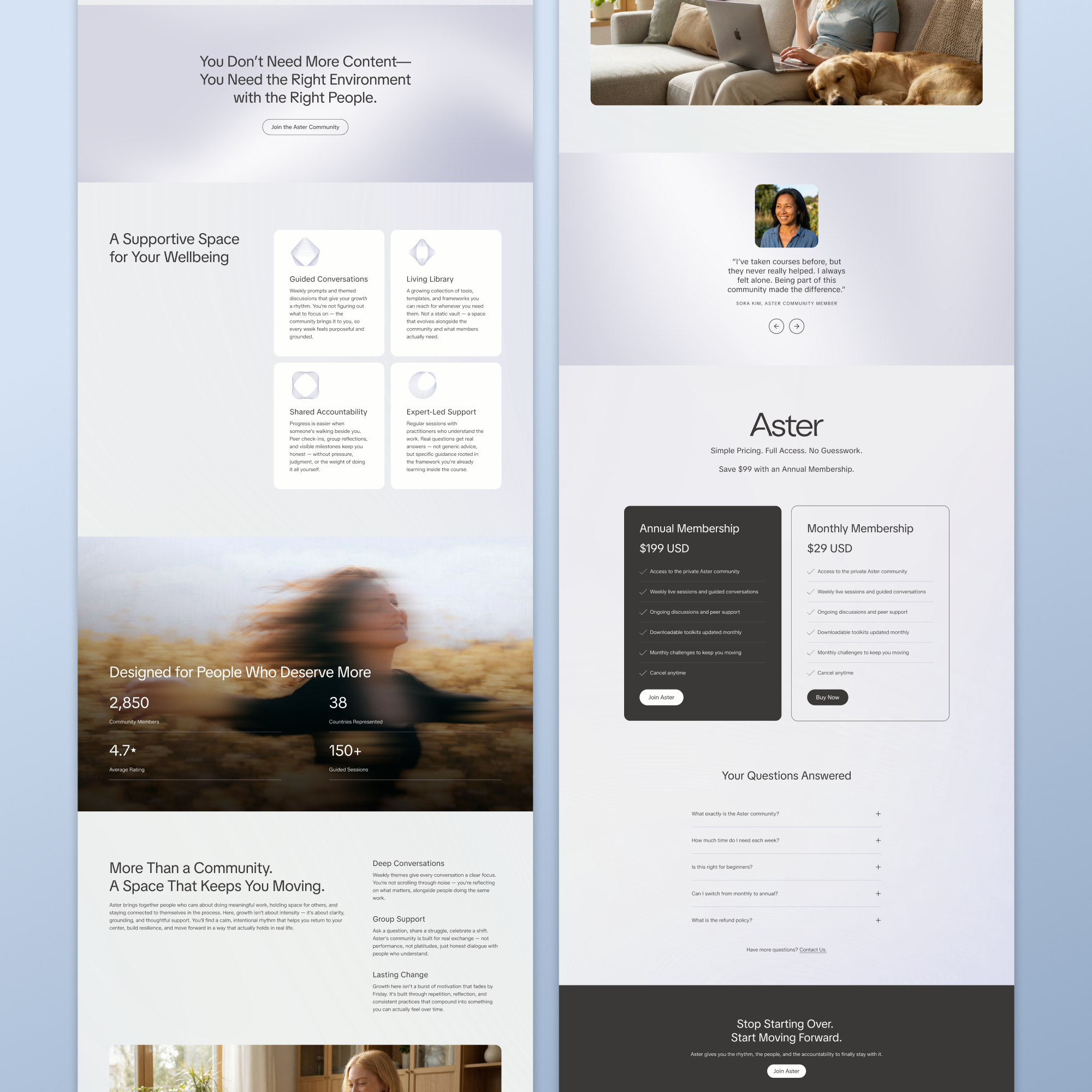 Aster Kajabi Sales Page Template